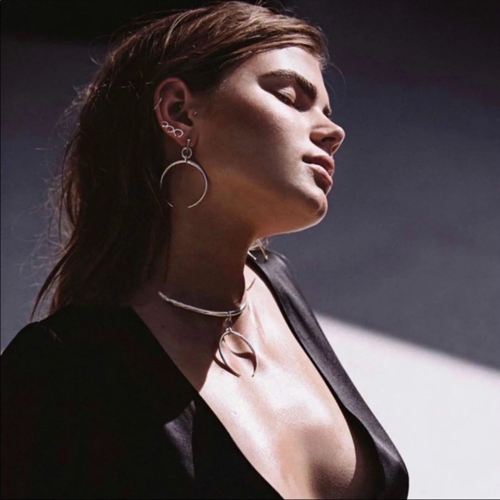 • Ingrid • Boho Moon Antique Style Earrings - Picture 3 of 7